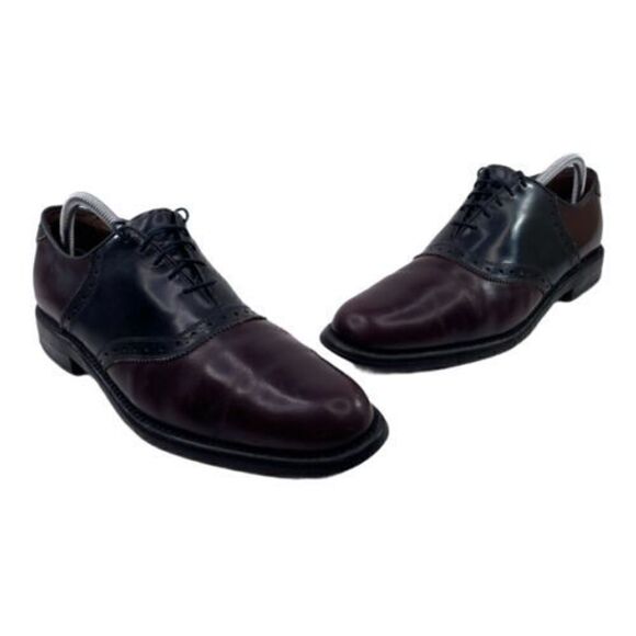 Allen Edmonds Polo Men’s Sz 9.5 A Burgundy Black Leather Saddle Oxfords Shoes main image 8